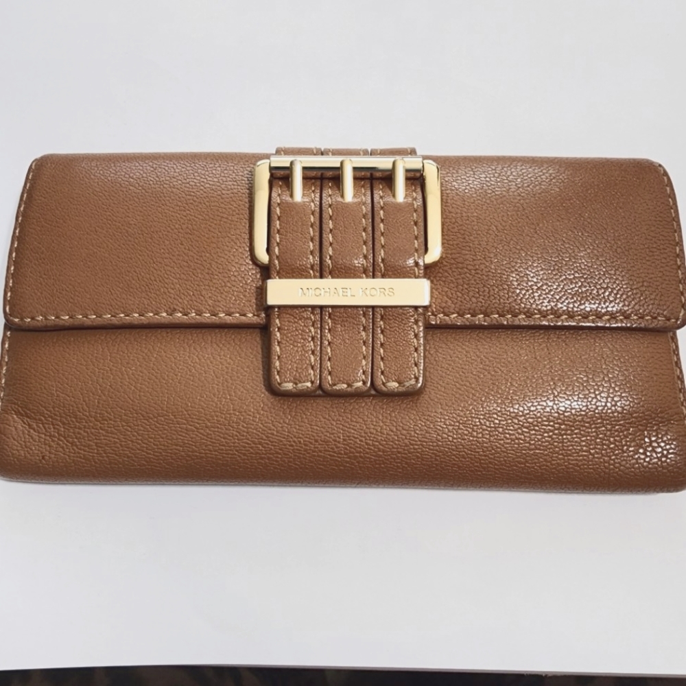 MICHAEL KORS Large WALLET Soft TAN Leather
